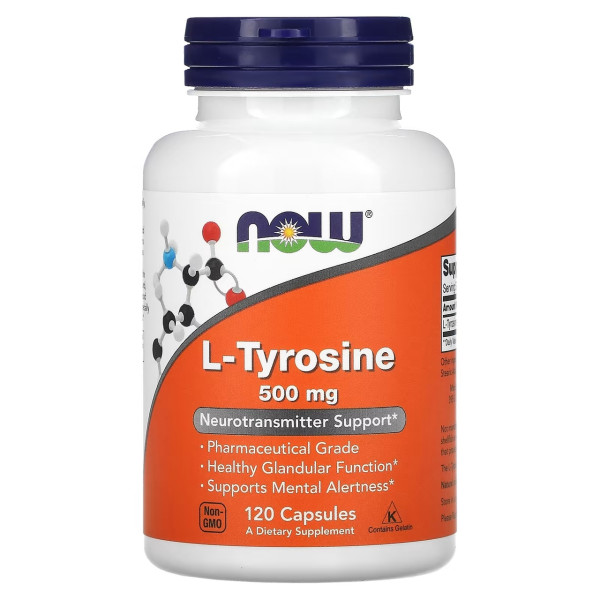 NOW L-Tyrosine 500 mg 100 capsules