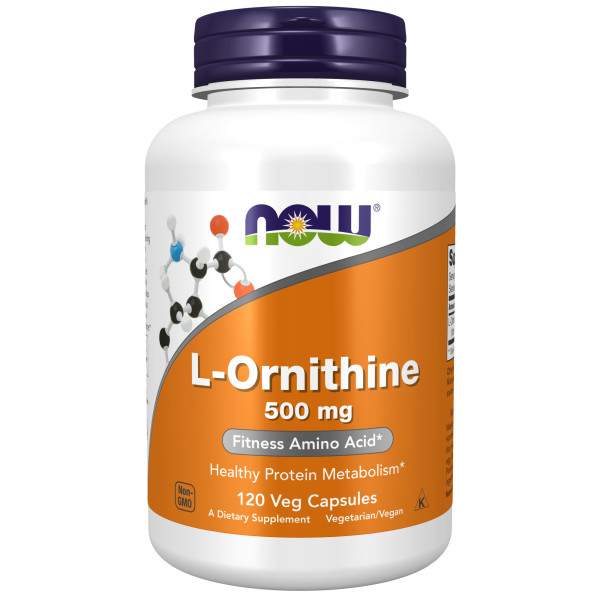 NOW L-Ornithine 500 mg 120 veg capsules