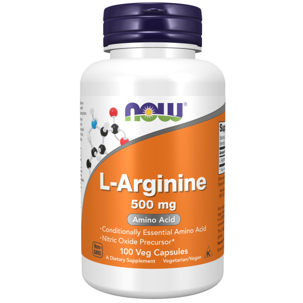 NOW L-Arginine 500 mg 100 veg capsules