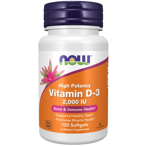 NOW Vitamin D3 2000 ME 120 softgels