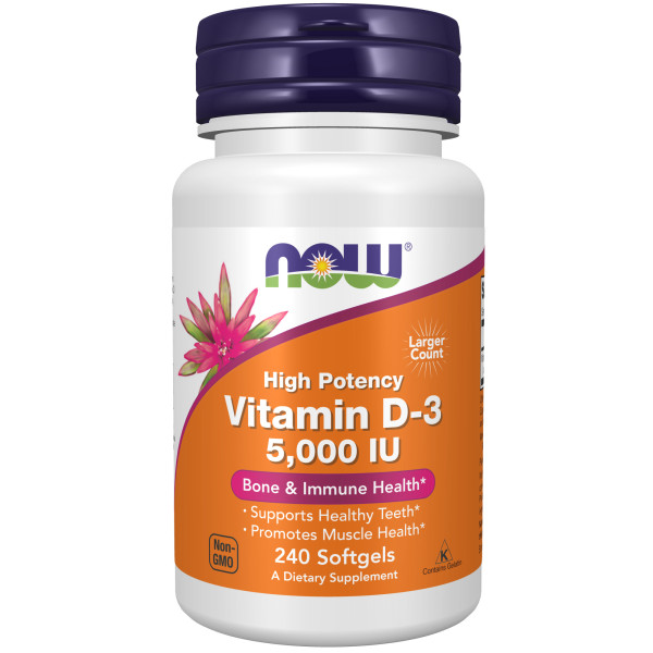 NOW Vitamin D3 5000 ME 240 softgels