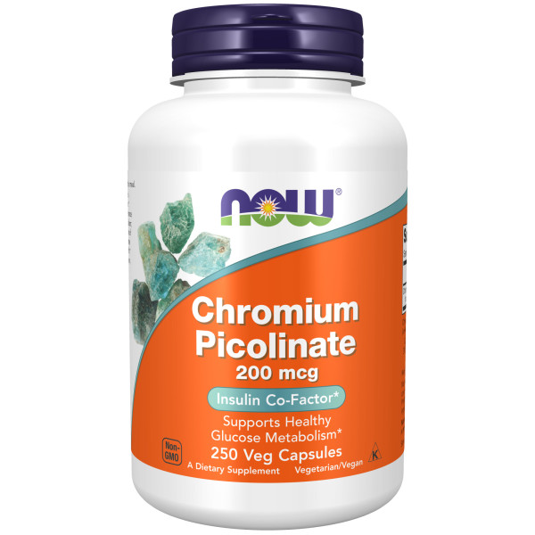 NOW Chromium Picolinate 200 mcg 250 veg capsules