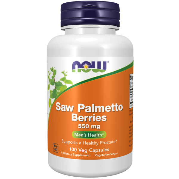 NOW Saw Palmetto Berries 550 mg 100 veg capsules