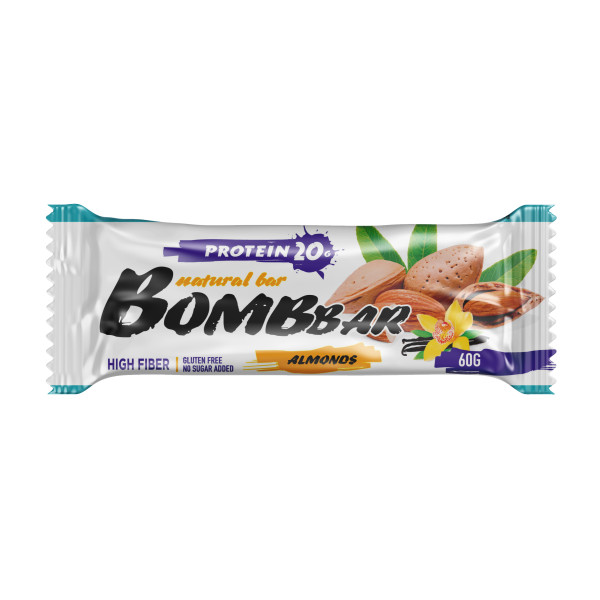 Bombbar Протеиновый батончик 60 grams (Миндаль - ваниль)