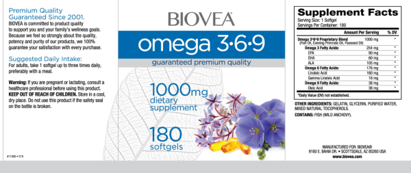 Biovea Omega 3-6-9 1000 mg 180 softgels