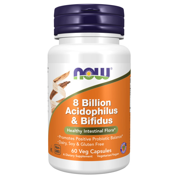 NOW 8 Billion Acidophilus & Bifidus 60 veg capsules