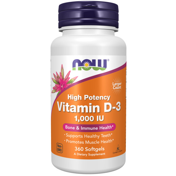 NOW Vitamin D3 1000 ME 360 softgels