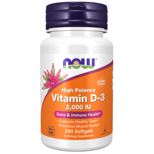 NOW Vitamin D3 2000 ME 240 softgels