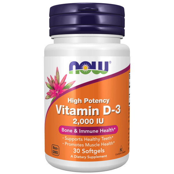 NOW Vitamin D3 2000 ME 30 softgels