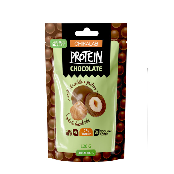 Chikalab Драже Фундук в темном шоколаде 120 grams