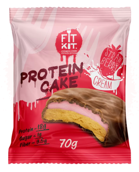 Fit Kit Protein cake 50 grams (Клубника со сливками )
