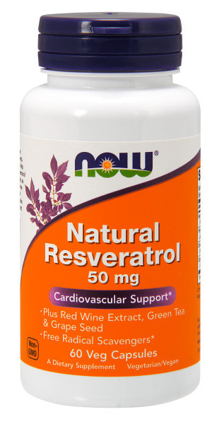 NOW Natural Resveratrol 50 mg 60 veg capsules