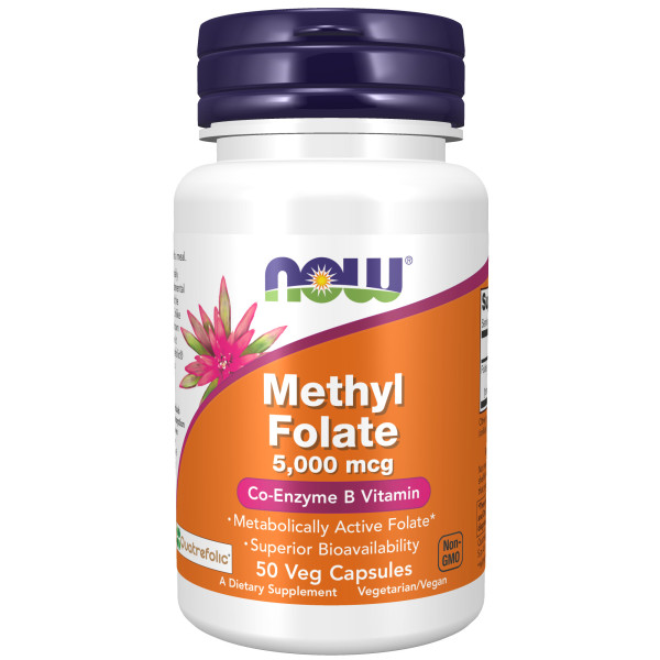 NOW Methyl Folate 5000 mcg 50 veg capsules