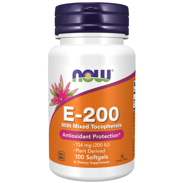 NOW E-200 Mixed Tocopherols 100 softgels