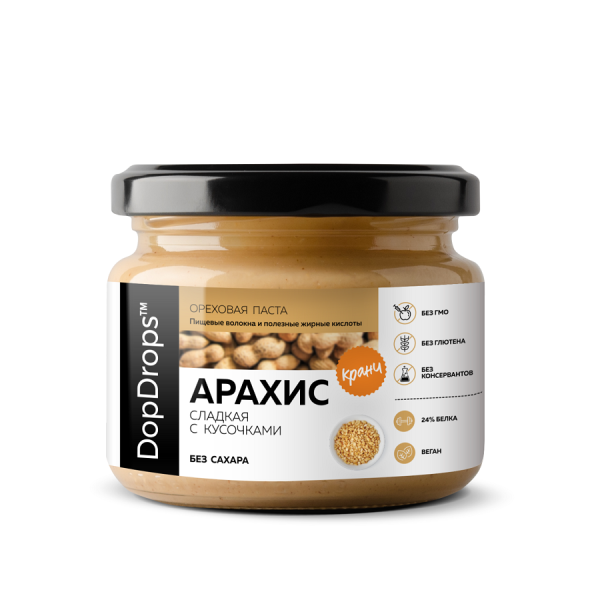DopDrops Арахисовая паста Кранч 250 грамм