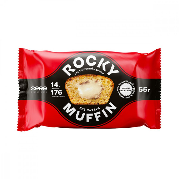 Mr. Djemius Rocky Muffin 55 grams (Творожный с начинкой Белый шоколад)