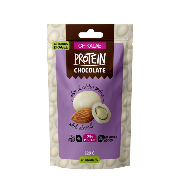 Chikalab Драже Миндаль в белом шоколаде 120 grams
