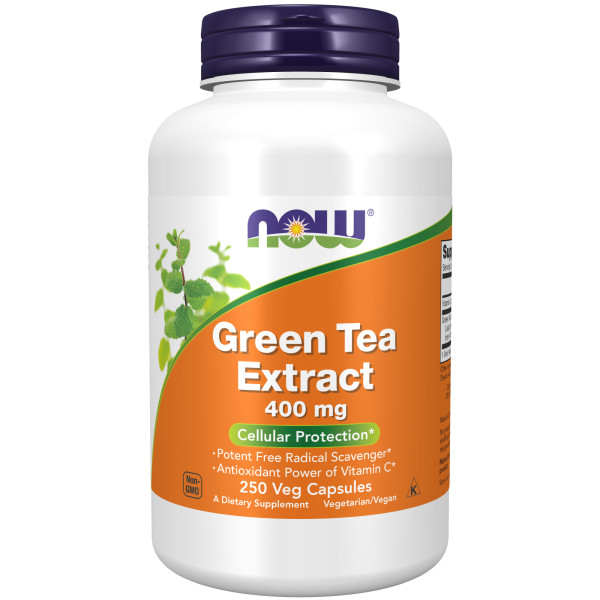 NOW Green tea extract 400 mg 250 veg capsules