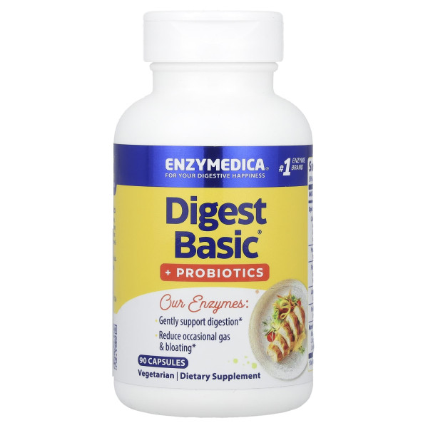 Enzymedica Ферменты для пищеварения + Пробиотики Digest Basic 90 капсул