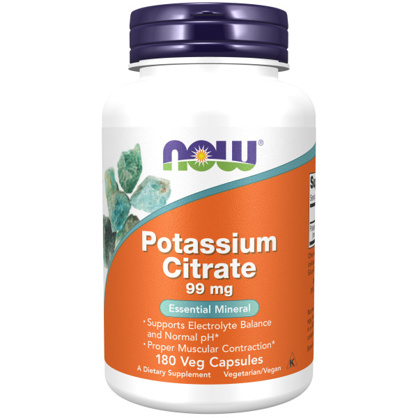 NOW Potassium Citrate 99 mg 180 veg capsules