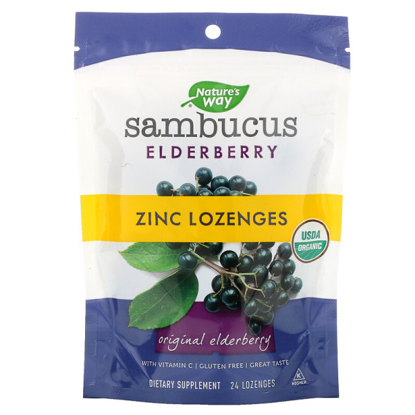 Nature's Way Sambucus Elderberry Zinc 24 lozenges
