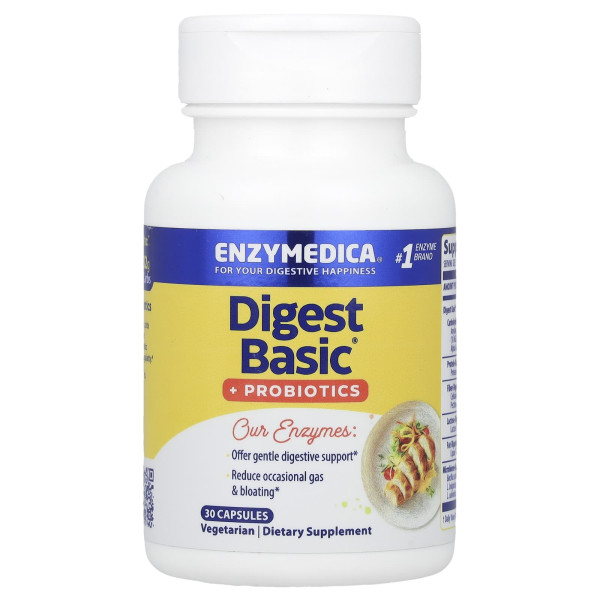 Enzymedica Ферменты для пищеварения + Пробиотики Digest Basic 30 капсул