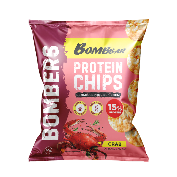 Bombbar Bombers protein chips 50 grams (Краб)
