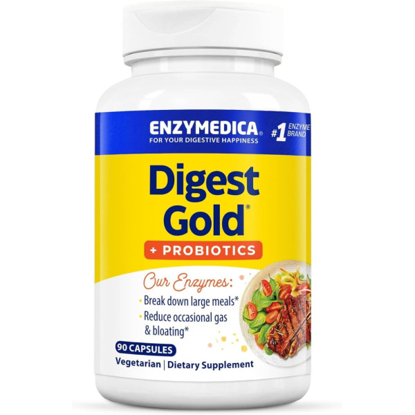 Enzymedica Ферменты для пищеварения + Пробиотики Digest gold 90 капсул