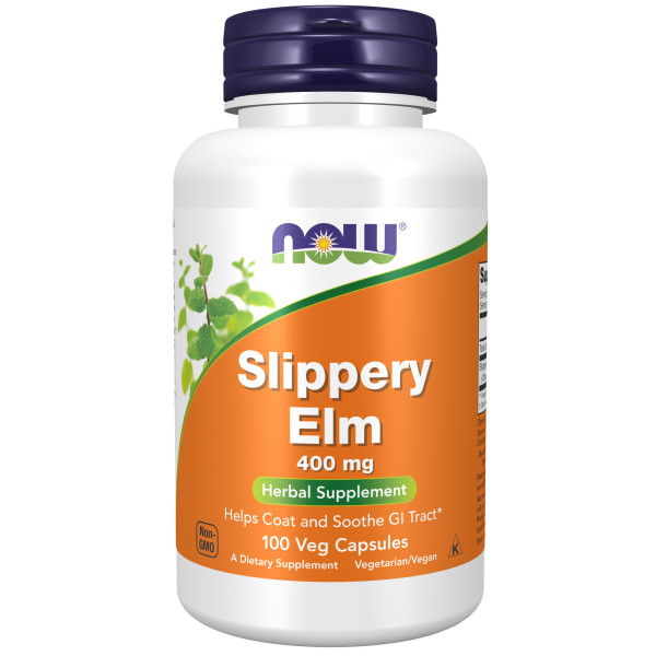 NOW Slippery Elm 400 mg 100 veg capsules