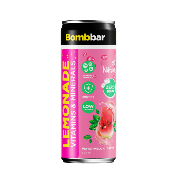 Bombbar Лимонад с Витаминами и Минералами 330 мл (Арбуз)