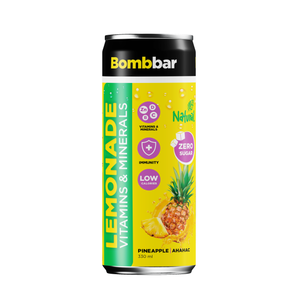 Bombbar Лимонад с Витаминами и Минералами 330 мл (Ананас)