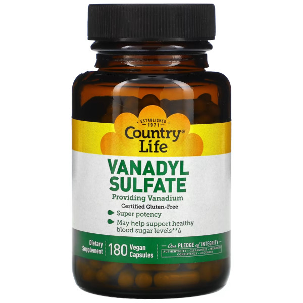 Country Life vanadyl sulfate 180 veg capsules