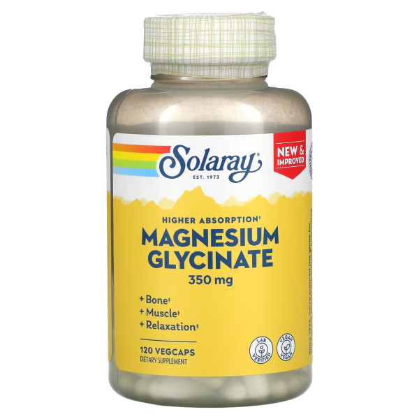 Solaray Magnesium Glycinate 350 mg 120 veg capsules