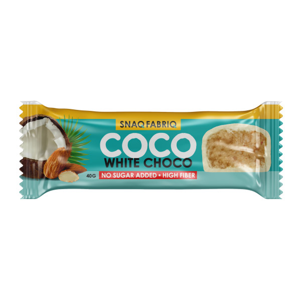 Snaq Fabriq COCO white choco 40 grams (Кокосово - миндальный десерт)