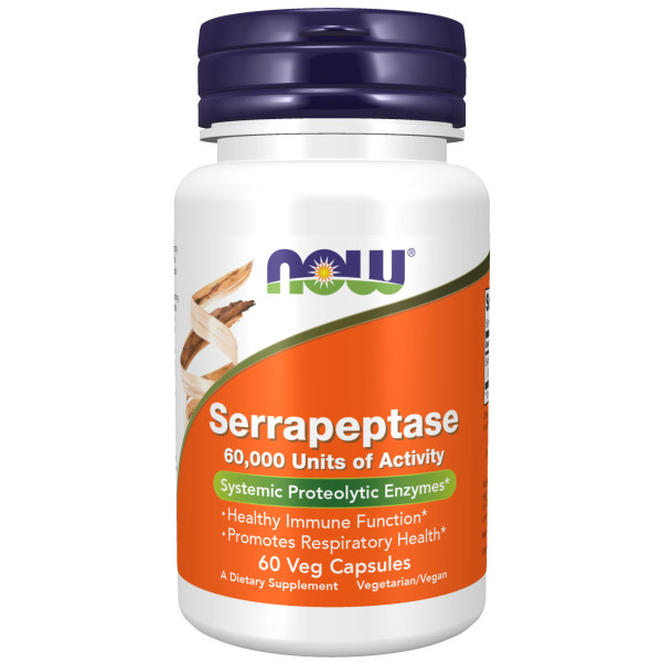 NOW Serrapeptase 60000 SU 60 veg capsules