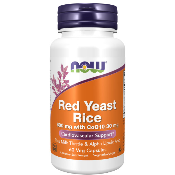 NOW Red Yeast Rice 600 mg & CoQ10 60 veg capsules