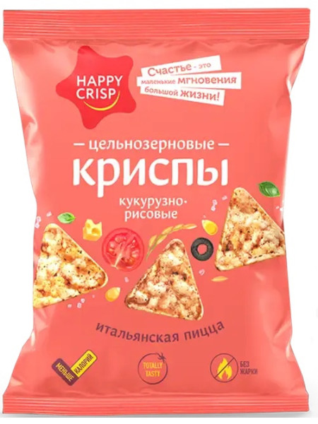 HAPPY CRISP Криспы цельнозерновые 50 grams (Итальянская пицца)