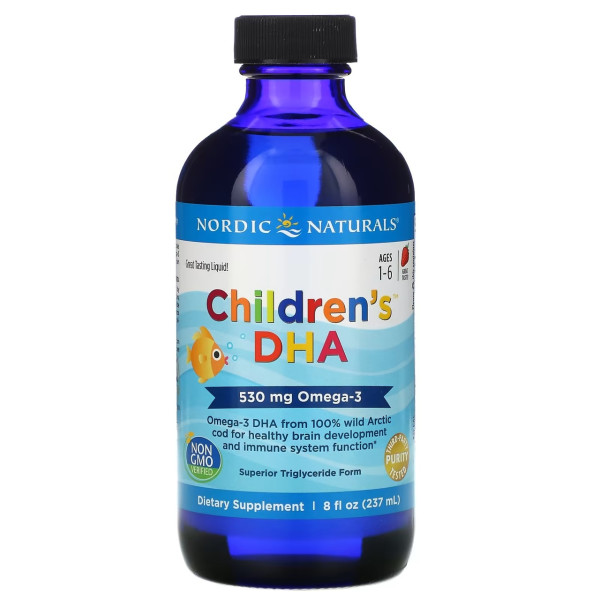 Nordic Naturals Childrens DHA 530 mg 237 ml (Клубника)
