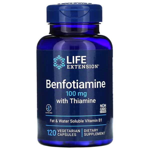 Life Extension Benfotiamine with Thiamine 100 mg 120 veg capsules