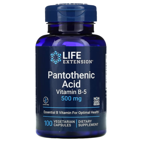 Life Extension Pantothenic Acid 500 mg 100 veg capsules