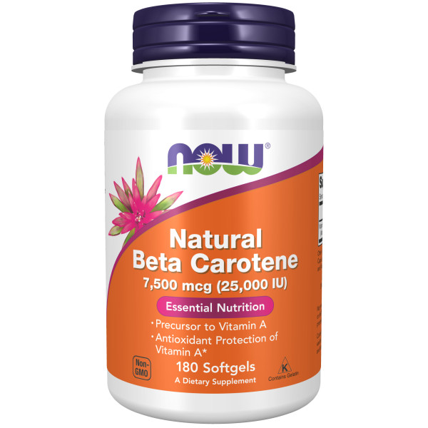 NOW Natural Beta Carotene 25000 ME 180 softgels Срок 30.04.2026