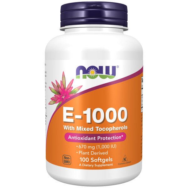 NOW E-1000 Mixed tocopherols 100 softgels