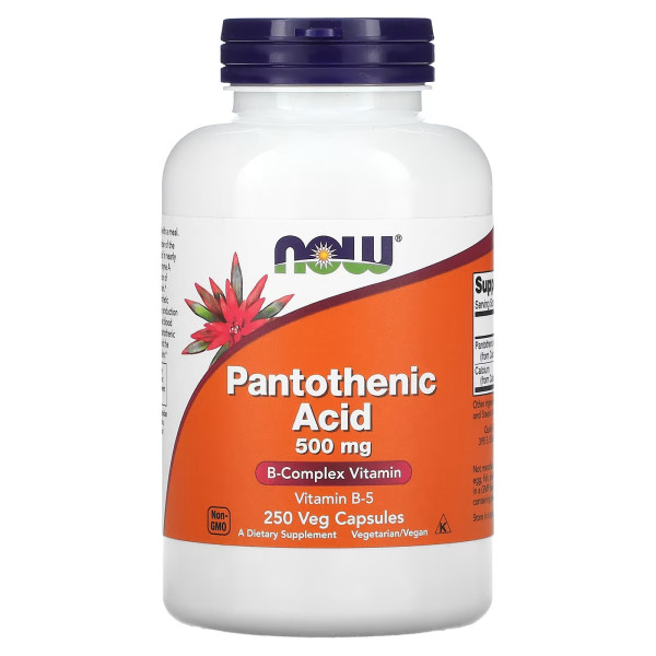 NOW Pantothenic Acid 500 mg 250 veg capsules