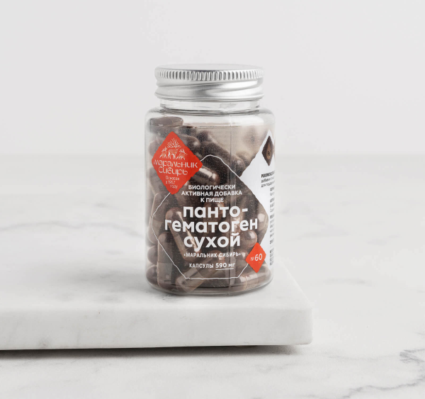 Маральник Сибири Пантогематоген сухой 590 mg 60 capsules