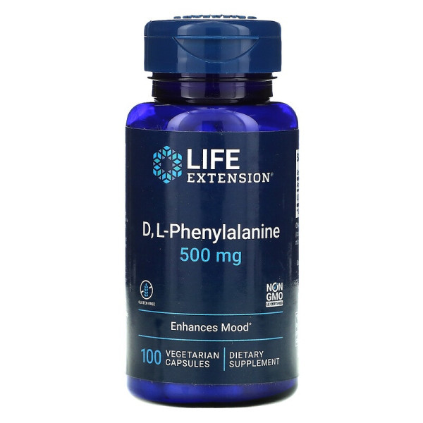 Life Extension D, L-Phenylalanine 500 mg 100 veg capsules