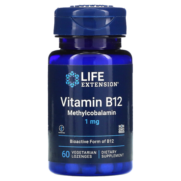 Life Extension Vitamin B12 Methylcobalamin 1 mg 60 veg lozenges