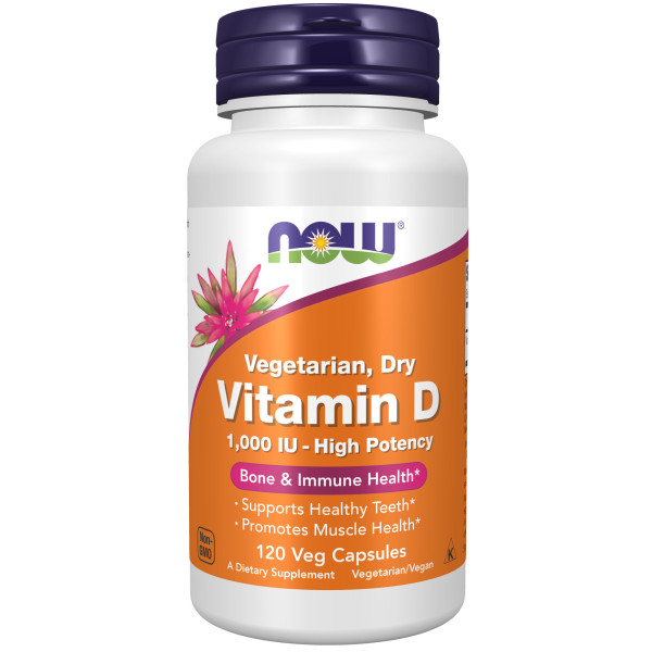 NOW Vitamin D2 vegetarian Dry 1000 ME 120 veg capsules