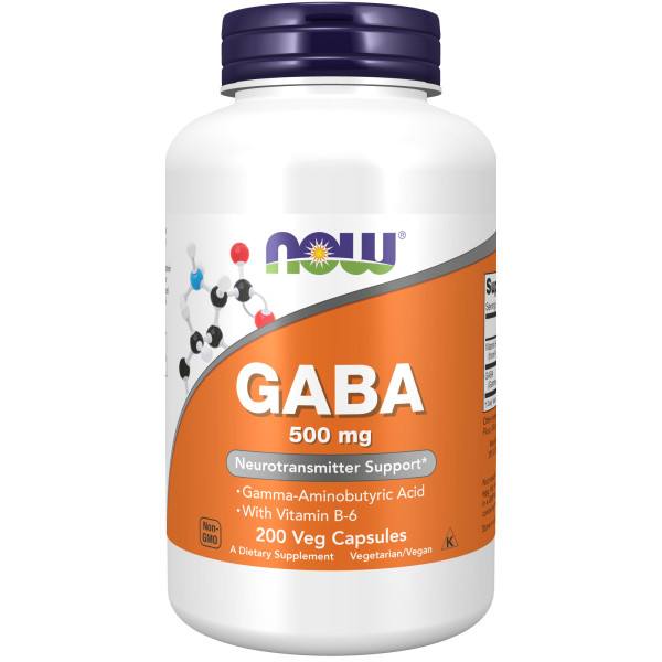 NOW GABA 500 mg 200 veg capsules