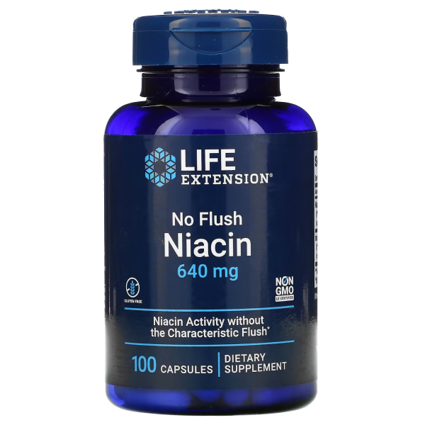 Life Extension No Flush Niacin 640 mg 100 capsules