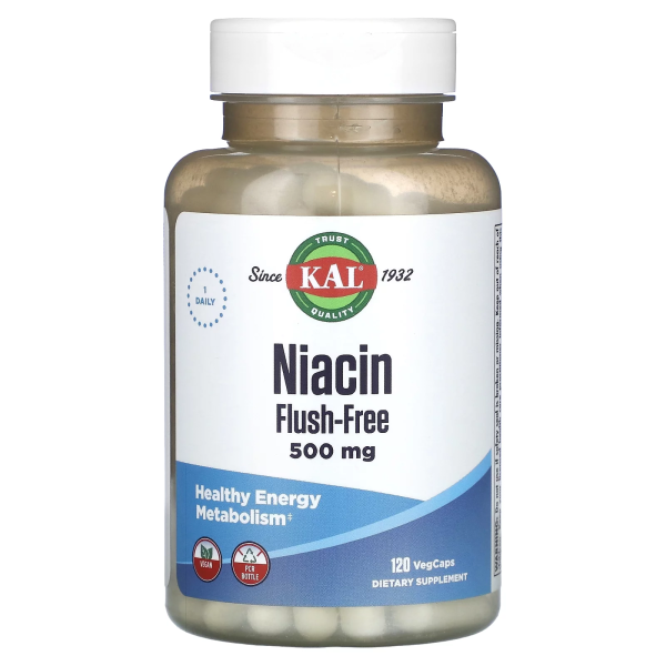 KAL Niacin Flush Free 500 mg 60 veg capsules